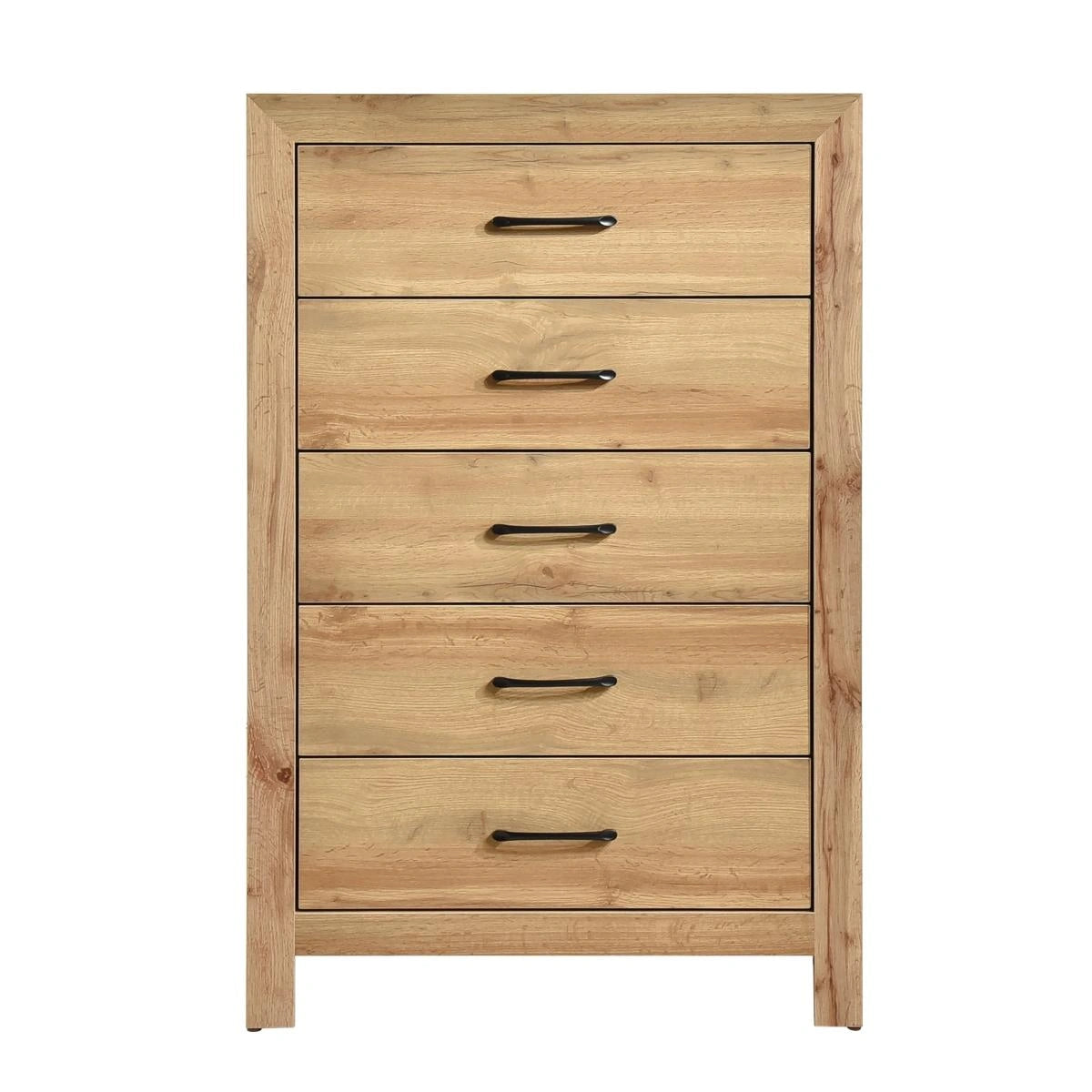 Made of faux wood veneer wood and engineered wood