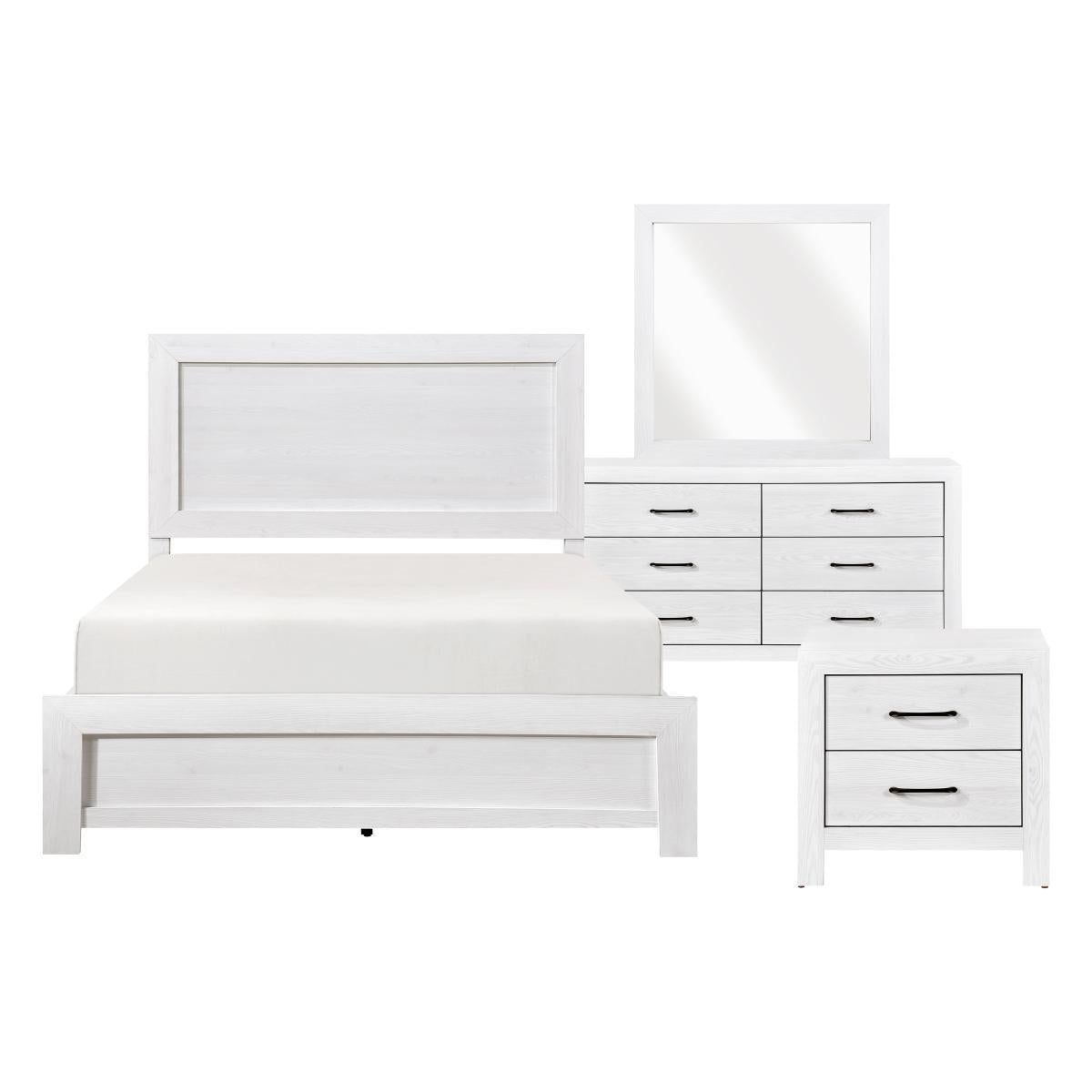 Made of White veneer wood and engineered wood