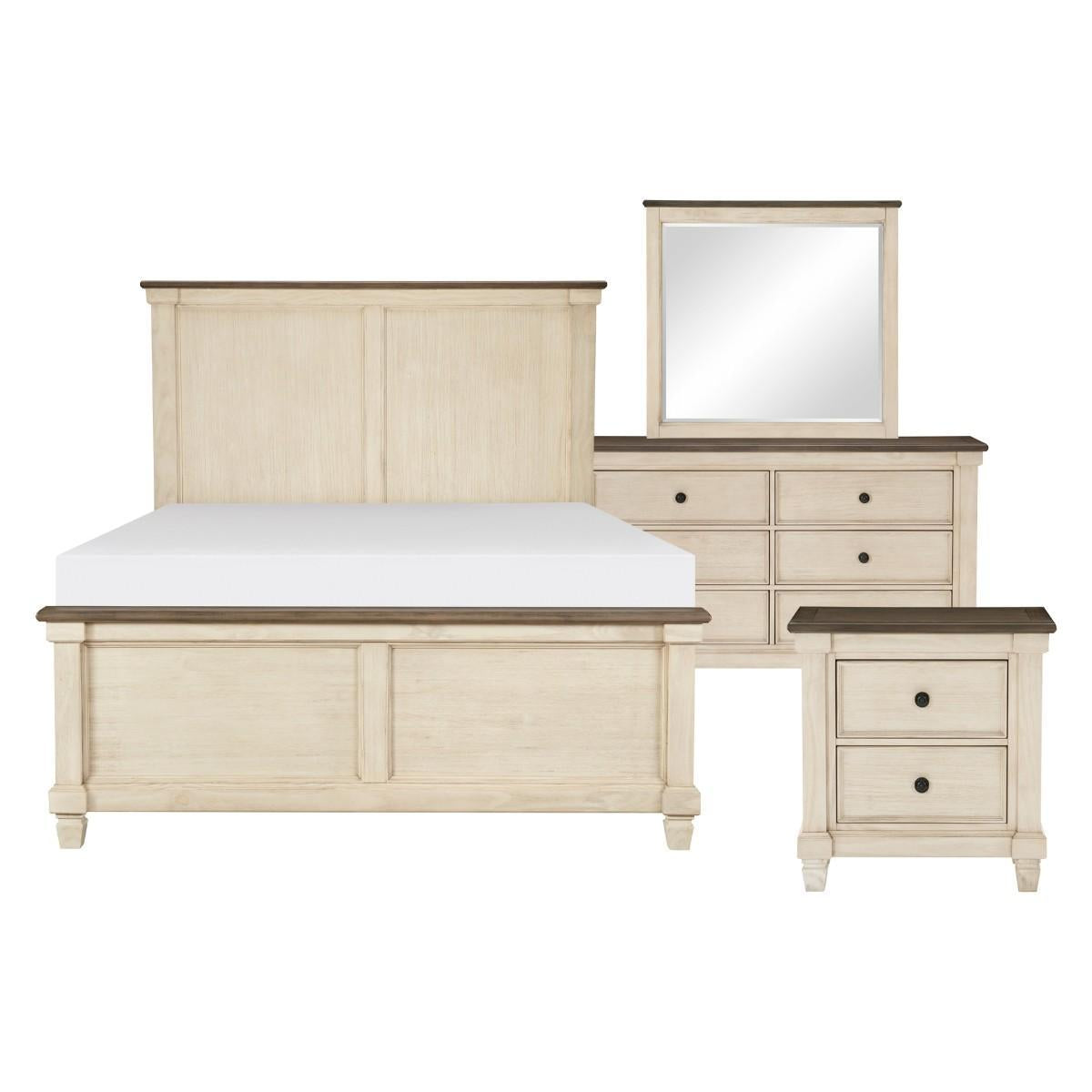Antique white and rosy brown